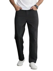 Men's Relaxed Fit Cargo Jeans Elastic Waist Straight Leg Work Utility Pants - Picture 1 of 14