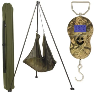 NGT Carp Fishing Weighing Tripod System & 40kg/88lb Digital Camo Scales & Sling - Picture 1 of 9
