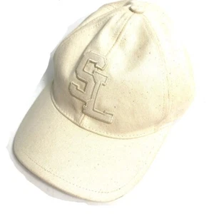 SAINT LAURENT PARIS 690975 logo hat cap baseball cap cotton Beige - Foto 1 di 11