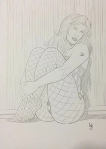 Black Canary original art pinup by Nato Magalhaes  - Picture 1 of 7