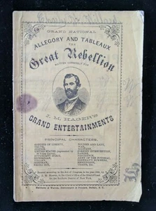RARO 1865 Hager's LA GRANDE RIBELLIONE Allegoria - Libretto Canzoni Guerra Civile Americana - Foto 1 di 12