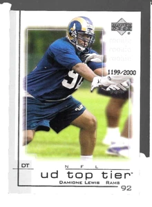 Fútbol americano numerado en serie Damione Lewis 236 Rams 2001 Upper Deck Top Tier - Imagen 1 de 8