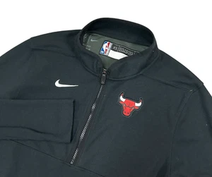 Nike Chicago Bulls 1/2 Zip Pull Over Men's XS NBA On Court Warmup Dri Fit Black - Picture 1 of 11