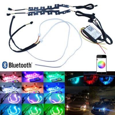 RGBW LED Bluetooth Headlight DRL Board Light+Strip Lights For Infiniti Q50 14-21 - Image 1 of 4