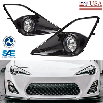 For 2013-2016 Scion FR-S Fog Lights w/Bezel Cover Wirings Switch Kit Clear Lens - Image 1 of 4