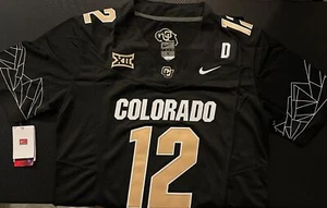 Travis Hunter Colorado Buffaloes Black Jersey 2024 FUSE Stitched 12 NWT US - Picture 1 of 4
