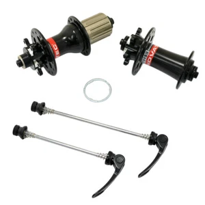 NOVATEC D791SB + D792SB MTB 28 Hole Disc Hubs w/ Skewers ,1 Pair, Black - Picture 1 of 8