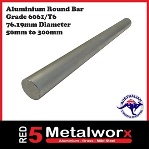 Aluminium Solid Round Bar - 76.19mm Dia x Various Lengths - Grade 6061-T6 - Picture 1 of 1