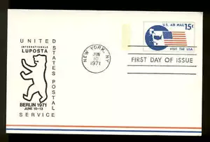 US FDC #UXC11 Special LuPosta Cachet New York, NY Flag - Picture 1 of 1