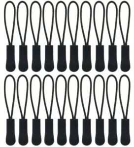 Lot Of 20 Zipper Pulls Black - Picture 1 of 2