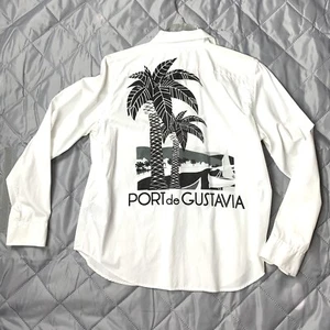 Ralph Lauren Shirt Women L White LRL Port De Gustavia Gold Button Top Caribbean - Picture 1 of 8
