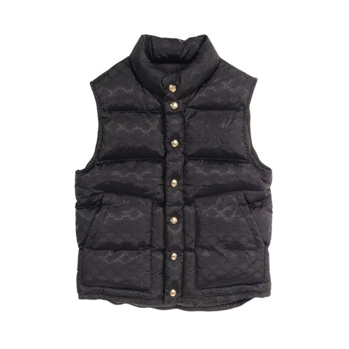 【Cappotto】CELINE Giacca Blouson Trapuntata Monogramma Nylon Trionfo Imbottitura Gilet Nero