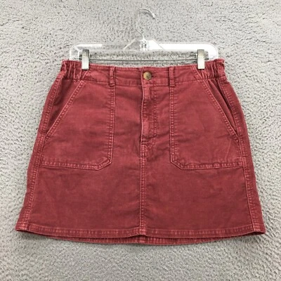 American Eagle Super Stretch Corduroy A-Line Skirt Womens 8R Burgundy Zip Fly - Image 1 of 4