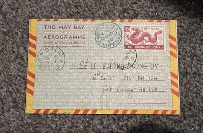 Vietnam del Sur 1954 sobre prepagado cubierta de aerograma da lat matasellos Foto 1 de 4