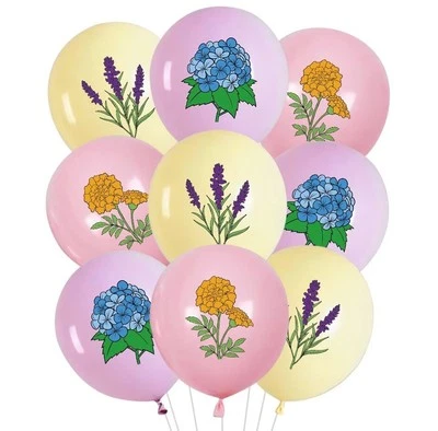 Globo Flor Cumpleaños Fiesta Decoración Lavanda Hortensia Caléndula 12" 18 un. Foto 1 de 4