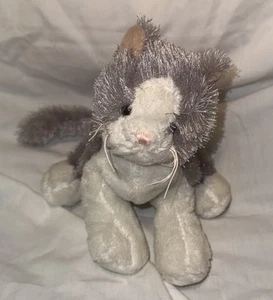 Gatito de peluche Ganz Webkinz Silversoft para gato gris blanco suave HM222 SIN CÓDIGO - Imagen 1 de 8