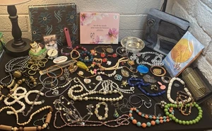 Vintage Now Junk Drawer Jewelry Lot Trinkets Philosophy Purse Photo Album READ - Picture 1 of 24