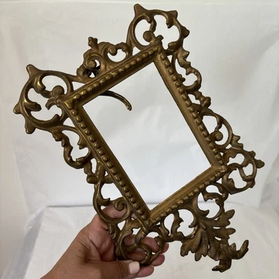 Antique NB&IW Cast Brass Vanity Mirror Picture Frame Rococo Baroque Circa 1900 - Image 1 of 4