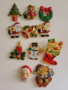 Lot Of 11 Vintage Christmas Refrigerator Magnets - Picture 1 of 13