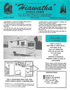 Hiawatha 1963 Travel Trailer Original 4-page & Price Insert, Brochure VERY RARE! - Picture 1 of 4