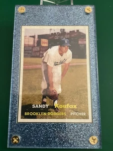 1957 Topps Style Sandy Koufax Pose Variation Dodgers Blue Display - Picture 1 of 6