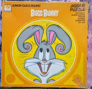 Vintage 1976 Whitman Bugs Bunny Round Jigsaw Puzzle Looney Tunes 125 Pieces Rare - Picture 1 of 7