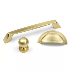 Manijas de gabinete de cocina de latón dorado 160 mm barra taza perilla redonda puerta cajón tirador hágalo usted mismo - Imagen 1 de 38