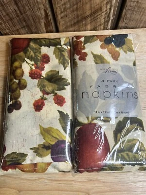 2 Packs Town & Country Living 4 Napkins ,Luca Vines Fruit 19x19 - Image 1 of 4