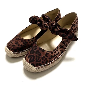 NWOB JESSICA SIMPSON Animal Print Espadrille Flats Shoes Size 9.5 Canvas Leopard - Picture 1 of 7