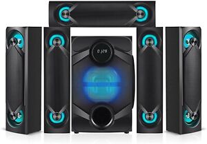 Nyne NHT5.1RGB 5.1 Channel Home Theater System - Bluetooth, USB, + 8" Subwoofer