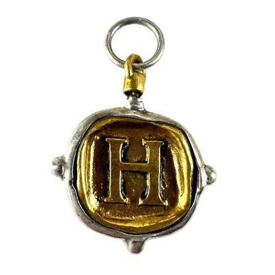 Waxing Poetic Sterling Silver Brass Voyager Insignia Charm "H" Monogram Initial - Image 1 of 2