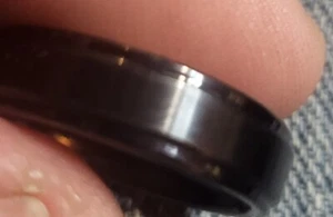 TRITON / FG MEN'S COMFORT FIT DOUBLE GROOVE BLACK TUNGSTEN WEDDING BAND RING - Picture 1 of 6