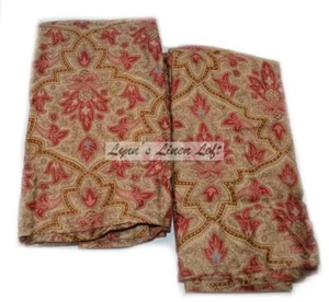2 RALPH LAUREN Langham Red & Gold EURO SHAMS NEW COTTON SATEEN ORIGINAL - Picture 1 of 5