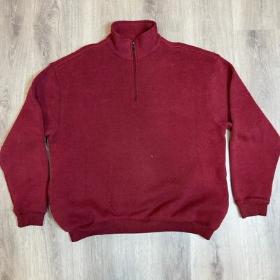 Pullover vintage de poliéster rojo grande de manga larga con cremallera 1/4 PGA Tour para hombre Foto 1 de 4
