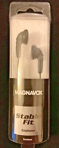 Magnavox Stable Fit Earphones Black Silicone Comfort Band - Picture 1 of 2