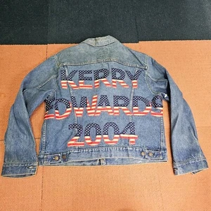 Kerry Edwards 2004 Levis Denim Jean Jacket Sz 48 Blue USA Made 70506 0216 S6e - Picture 1 of 12