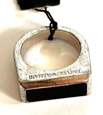 Anillo Emporio Armani EG30590 plata esterlina vintage envejecido talla 6,5 nuevo con etiquetas $175 Foto 1 de 4