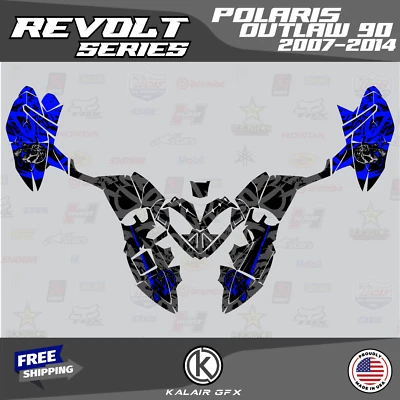 Kit Gráficos para POLARIS OUTLAW 90 (2007-2014) Serie Revolt - Azul 16-MIL Foto 1 de 4