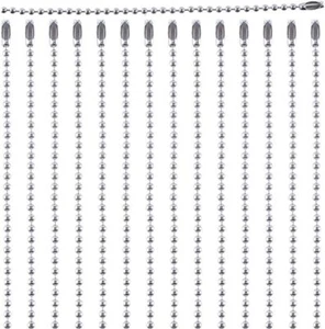 100Pcs Round Ball Bead Chains Tag Bulk Chain Keychain with Connector 2.4mmx10cm - Picture 1 of 13