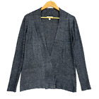 Dana Buchman Cardigan Womens Sweater Size Small Gray Knit Long Sleeve Open Front