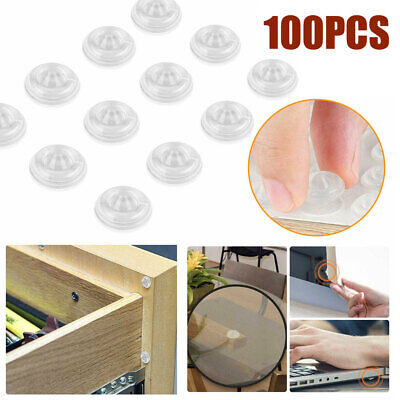 100pcs Silicon Door Stops Pad Stopper Cabinet Catches Damper Buffer Furniture • 4.89€