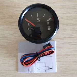 52MM 2-1/16" Black Fuel Level Gauge Meter 0-90 ohms 9-32VDC For Car Truck Marine - Picture 1 of 7