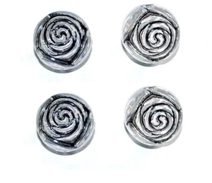 6pcs 20mm transparent acrylic black rose flower beads DIY Craft Jewellery Making - Picture 1 of 2