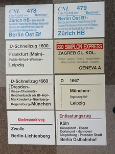 8 VERSCHIEDENE ZUGLAUFSCHILDER ALT Nr. 116 - Bild 1 von 1