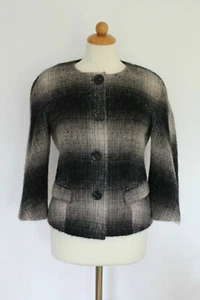 Jean Paul Blazer Jacke kurz schwarz weiss kariert hochwertig 36 S modisch Neu - Bild 1 von 3