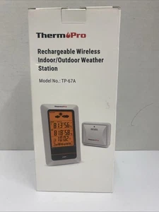 Unused Thermo Pro Rechargeable Wireless Indoor/Outdoor Weather Station TP-67A - Picture 1 of 3