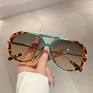 Neue Doppelsteg Sonnenbrille Damen Herren Übergröße Retro Mode Pilot Sonnenbrille - Bild 1 von 20