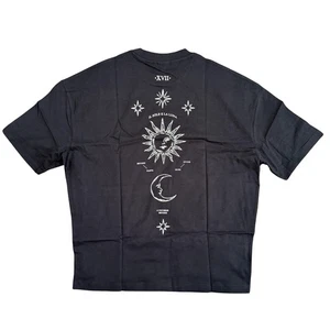 ASOS Design Oversized T-Shirt in schwarz mit Celestial Spine Print, Gr. XS - Bild 1 von 5