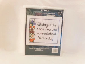 Today Counted Cross Stitch Kit 14ct White Aida 6  1/2"x 7  3/4" Imaginating - Picture 1 of 2
