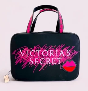 Victoria’s Secret Lips Jetsetter Hanging Cosmetic Bag Makeup Case Washable - Picture 1 of 5